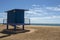 Closed lifeguard surveillance post at Bolnuevo beach, Alicante, Spain