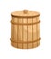 Closed milk wooden barrel isolated icon