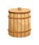 Closed milk wooden barrel isolated vector icon