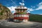 Closed mountain hotel located near the Rhone Glacier in Furka Pass, Switzerland