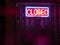 Closed neon sign