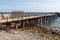 closed off security at the start of the old Rapid Bay jetty ruins on the Fleurieu Peninsula South Australia on April 12th 2021