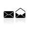Closed and open envelope vector icon