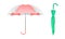 Closed and Open Umbrella as Waterproof Protective Accessory for Rainy Weather Vector Set