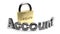 Closed padlock for secure account - 3D rendering