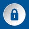 Closed padlock - simple blue icon on white button