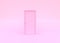 Closed pink door in pink background room