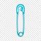 Closed safety pin icon, cartoon style