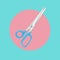 Closed scissors flat design vector