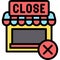 Closed Shop icon, Supermarket and Shopping mall related vector