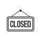 Closed Sign Outline Flat Icon on White