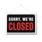 We Are Closed Sign. Retail store black illustration