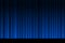 Closed silky luxury blue curtain stage background. Theatrical fabric drapes. Vector gradient illustration