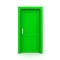 Closed Single Green Door