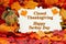 Closed Thanksgiving Day sign with a turkey with fall leaves