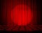 Closed theater red curtains with spotlight
