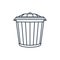 Closed trash can. Linear vector illustration.