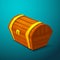 Closed treasure chest, pirate treasure icon wealth