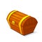 Closed treasure chest, pirate treasure icon wealth