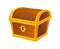 Closed treasures chest. Mysterious ancient vintage casket for magic user equipment, vector illustration