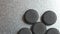 Closed up Activated charcoal carbon pills