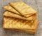 Closed up Cream Crackers