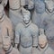Closed up picture of terra-cotta warrior in museum in Xian, China