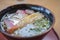 Closed up tempura shrimp udon, japanese food