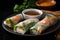 Closed up of Vietnamese Rolls, also known as fresh spring rolls ( goi cuon ) Food photography