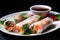 Closed up of Vietnamese Rolls, also known as fresh spring rolls ( goi cuon ) Food photography