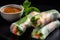 Closed up of Vietnamese Rolls, also known as fresh spring rolls ( goi cuon ) Food photography