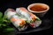 Closed up of Vietnamese Rolls, also known as fresh spring rolls ( goi cuon ) Food photography