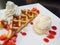Closed up the waffle with vanilla iced-cream