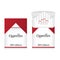 Closed white pack of cigarettes. Open pack of cigarettes. Two Cigarette packs icon. Cigarettes pack illustration