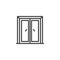 Closed wood door outline icon