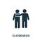 Closeness icon. Simple element from new normality collection. Filled monochrome Closeness icon for templates