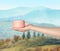 Closeness to nature. Woman holding cup in mountains, closeup