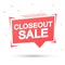 Closeout Sale, promotion tag design template, discount speech bubble banner, app icon, vector illustration