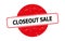 Closeout sale stamp on white