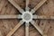 Closer shot of fixture of wooden roof of the viewpoint in the Billy Frank Jr. Nisqually National Wildlife Refuge, WA, USA