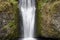 Closer shot of a waterfall at Multnomah Falls