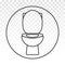 Closet toilet seat line art icon for apps and websites