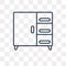 Closet vector icon isolated on transparent background, linear Cl