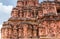 Closeup of 3 statues rows on Gopuram at Vijaya Vitthala Temple, Hampi, Karnataka, India