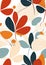 Closeup of an adorable fall pattern with leaves, berries, and mi