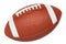 Closeup American Football isolate on white background, Full American Football ball side view