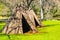 Closeup Of American Indian Tepees & Lodging