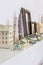 Closeup, angled view of neutral wooden Christmas holiday home decoration