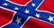 Closeup of animation waving confederate flag of the national states of america us, fabric texture american symbol