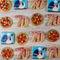 Closeup of of anniverasary italian themed sugar cookies for a party